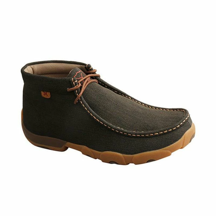 New * Men'S Chukka Driving Moc Rubberized Brown Twisted X Shop