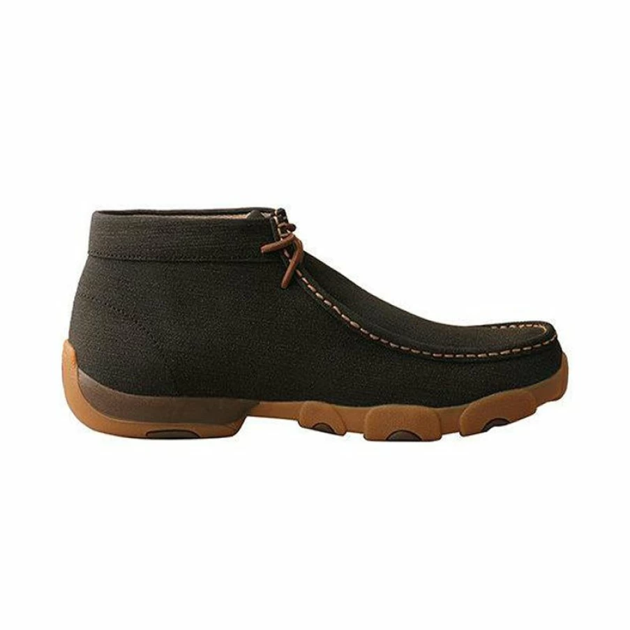 New * Men'S Chukka Driving Moc Rubberized Brown Twisted X Shop