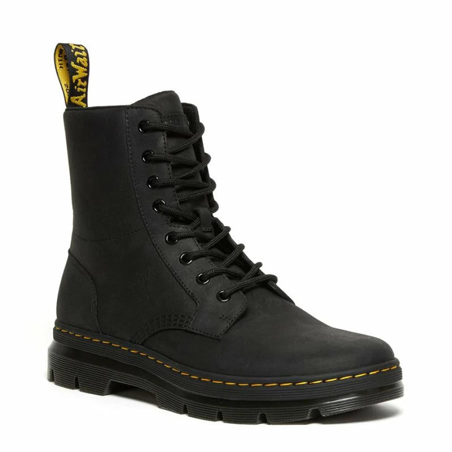 Clearance * Men'S Combs Leather Black Wyoming Dr. Martens Exclusive Design