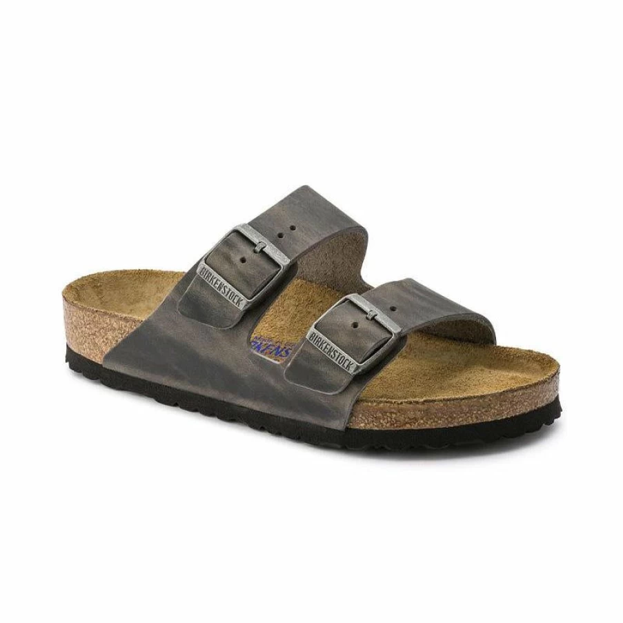 New * Men'S Arizona Soft Footbed Iron Oiled Leather Birkenstock Shop