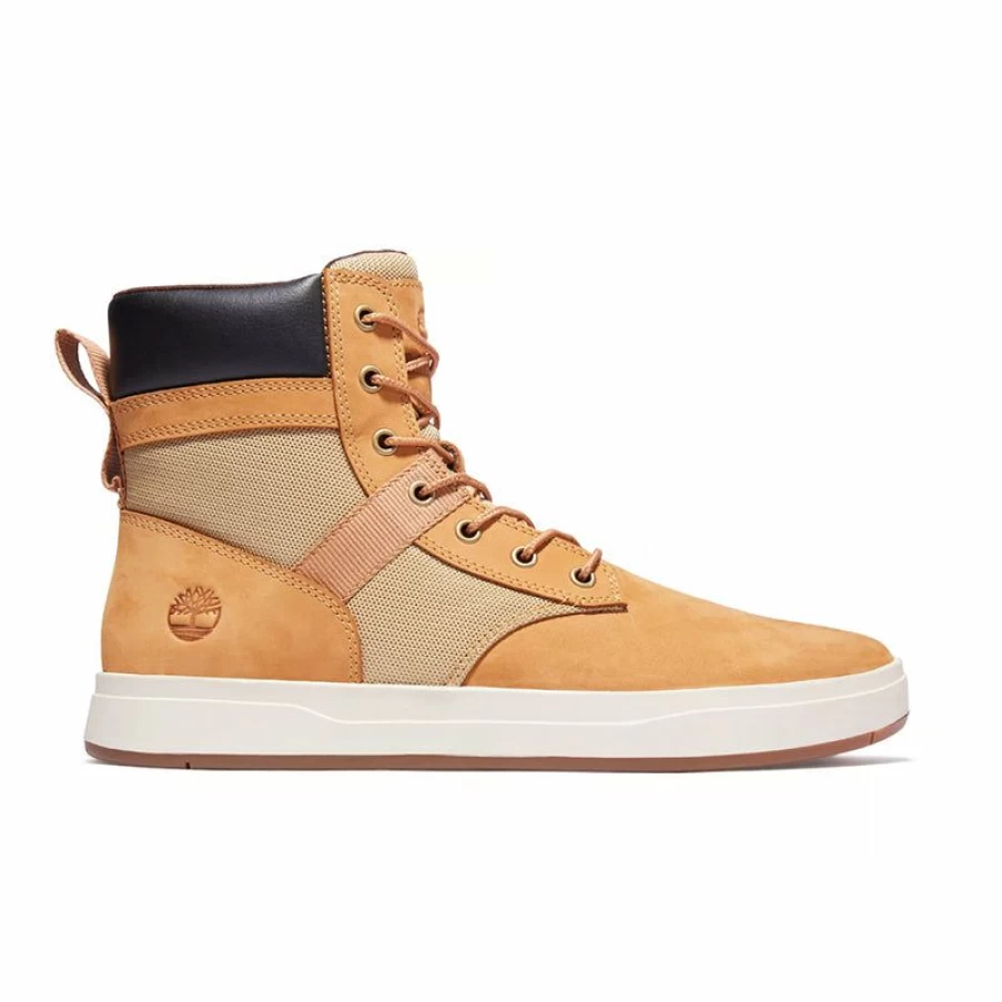 Clearance * Men'S Davis Square Boot Wheat Nubuck The Timberland Company Best Choice
