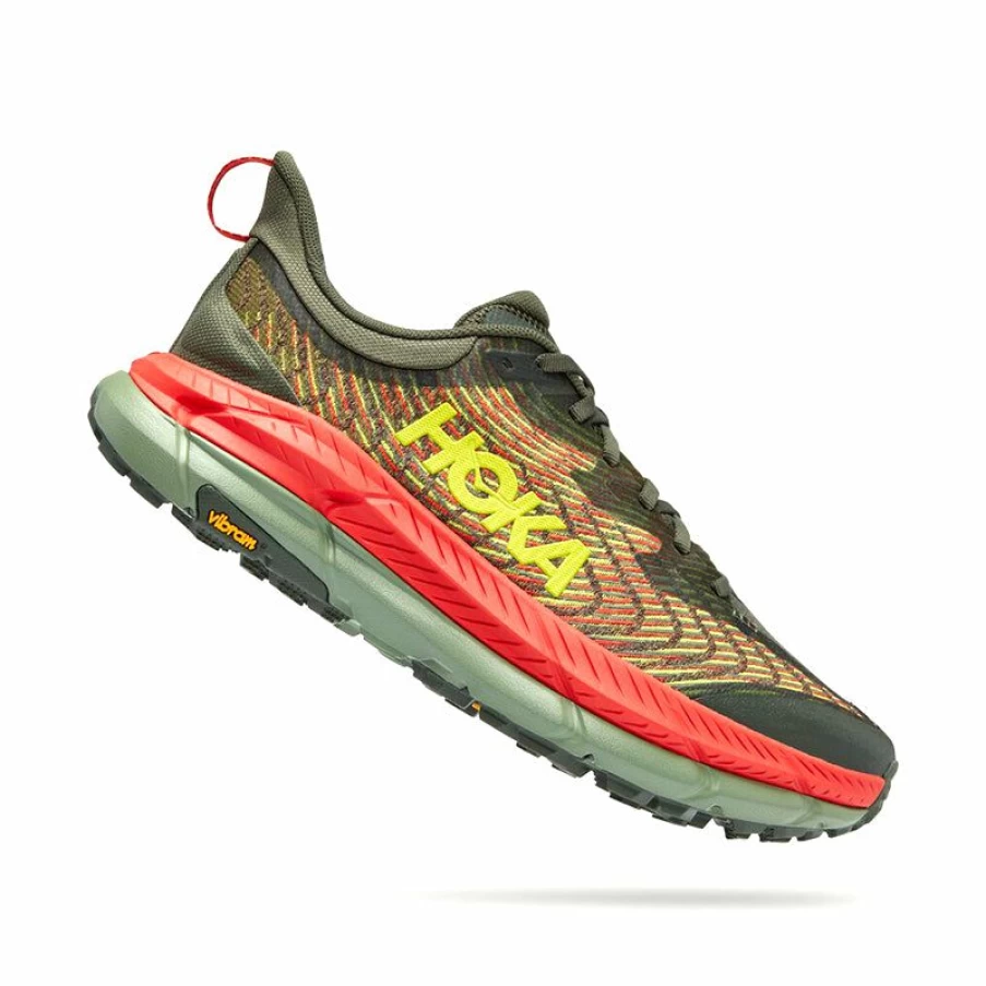 Wholesale * Men'S Mafate Speed 4 Thyme/Fiesta Hoka Hot Sale