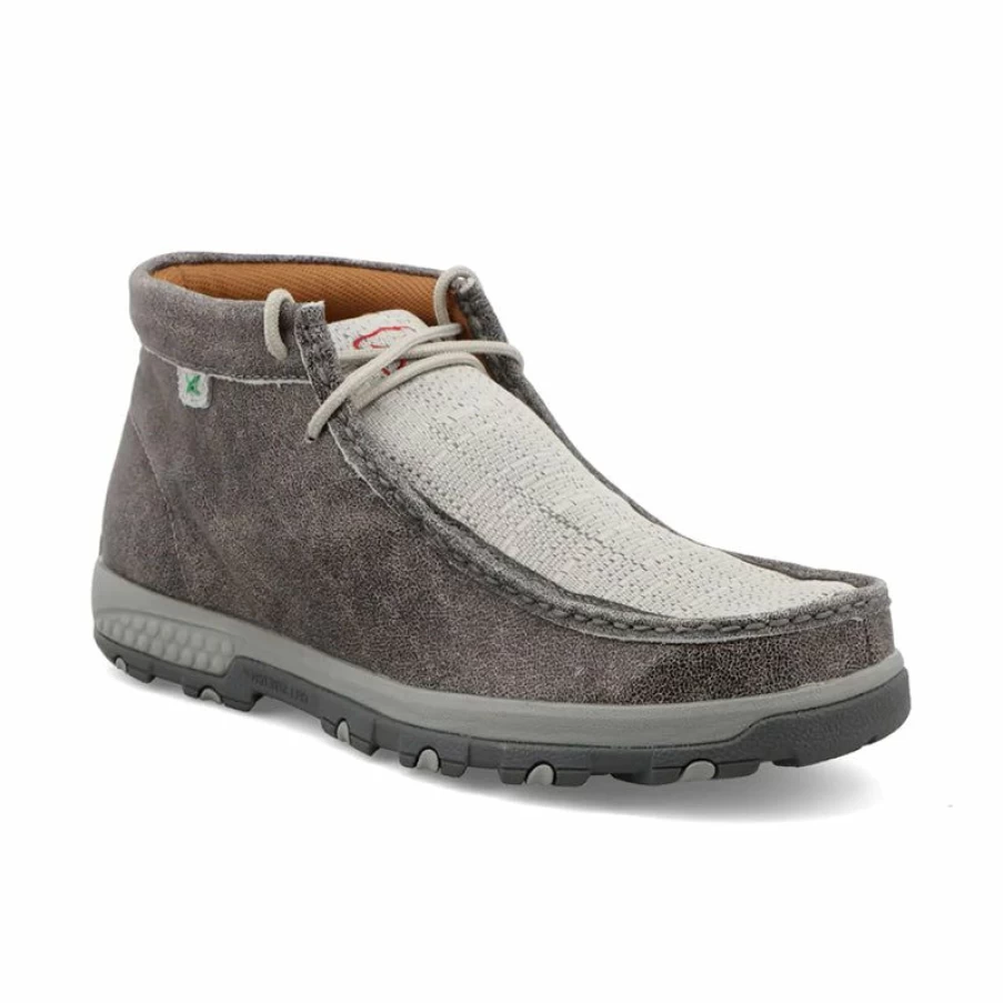 Clearance * Men'S Cellstretch Chukka Driving Moc Grey/Light Grey Twisted X Quality Guarantee