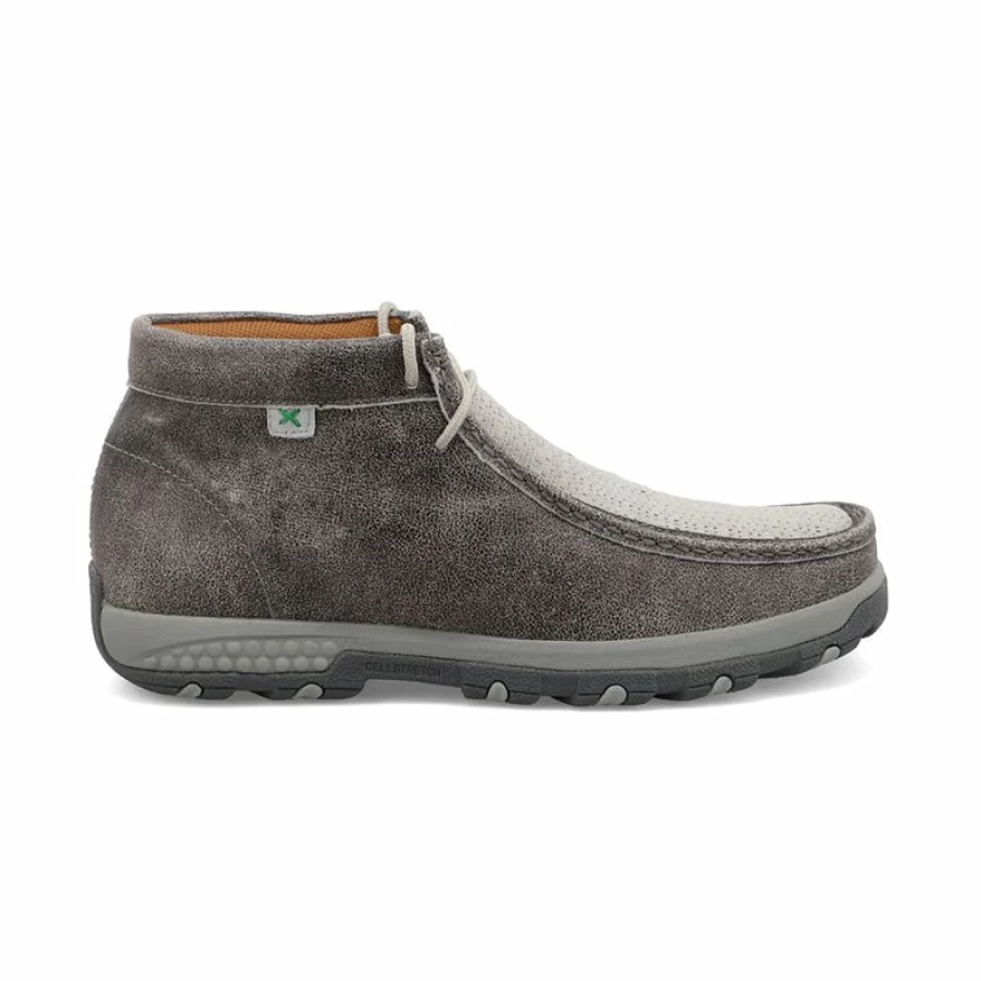 Clearance * Men'S Cellstretch Chukka Driving Moc Grey/Light Grey Twisted X Quality Guarantee