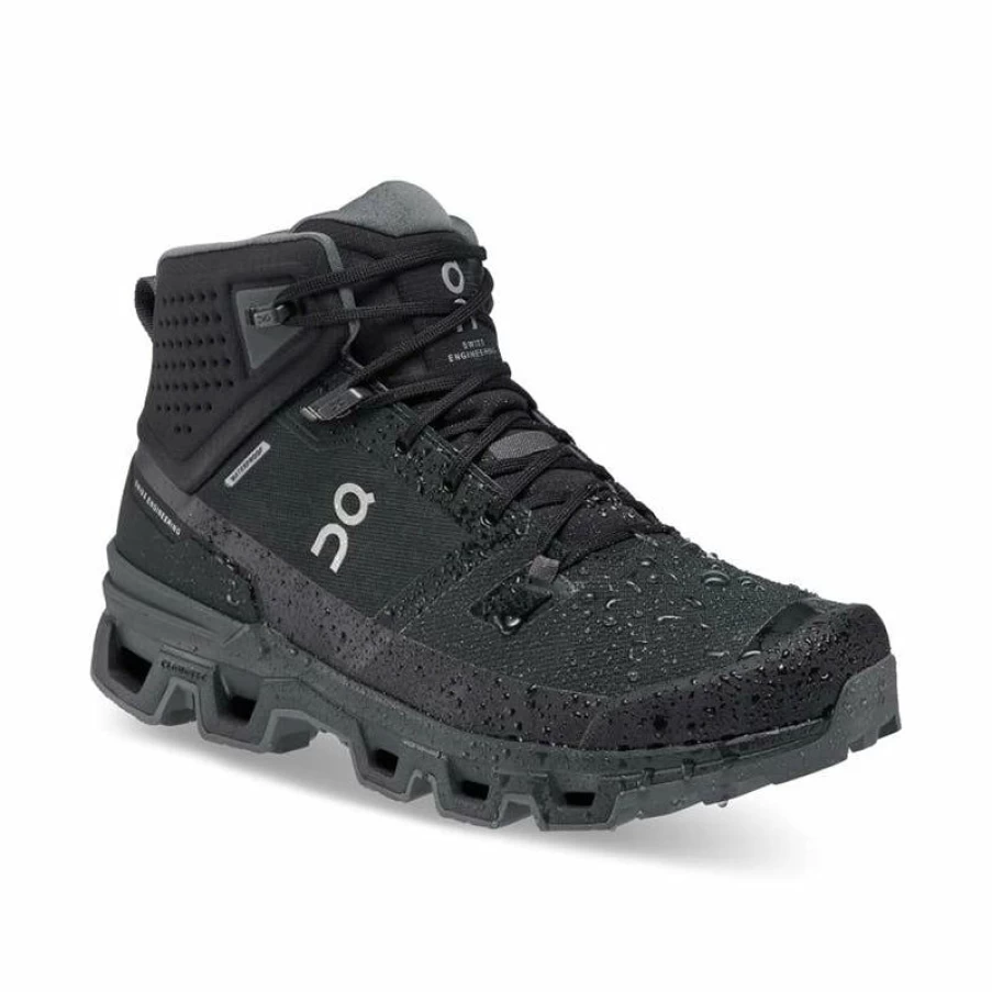 Online * Men'S Cloudrock 2 Waterproof Black/Eclipse On Running Original