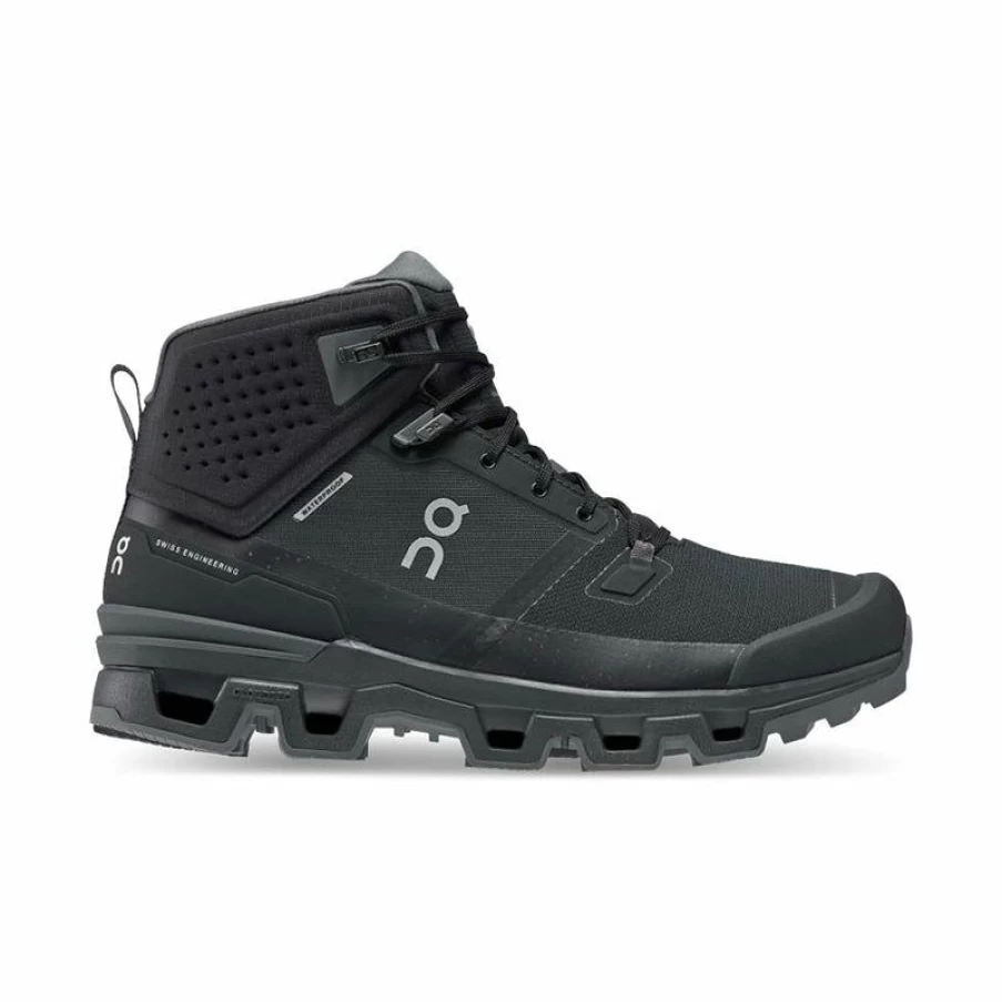 Online * Men'S Cloudrock 2 Waterproof Black/Eclipse On Running Original