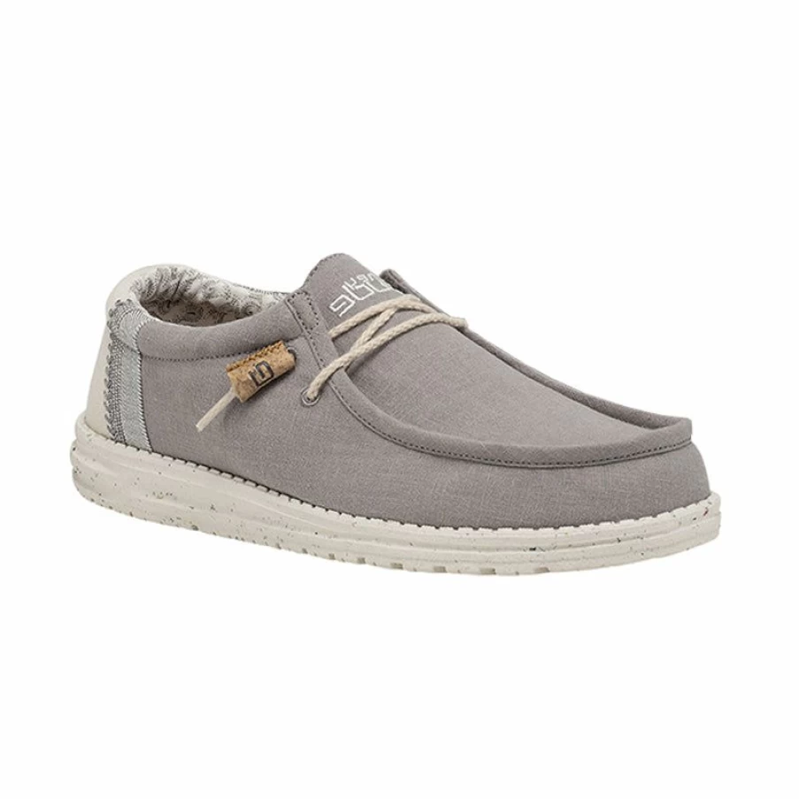 Online * Men'S Wally Linen Natural Grey Heydude Best Choice