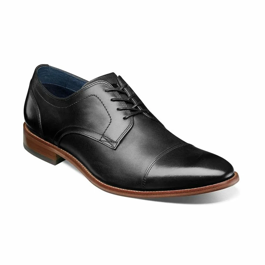 New * Men'S Flex Cap Toe Black Smooth Florsheim Discount Store
