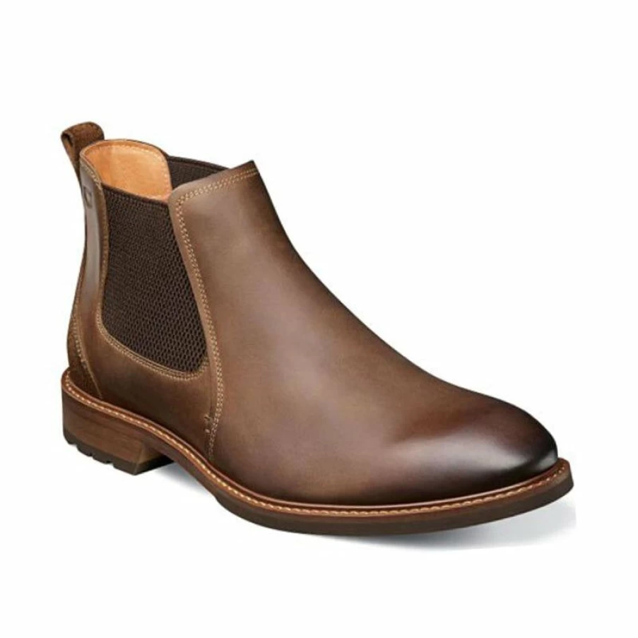 Wholesale * Men'S Lodge Plain Toe Brown Crazy Horse Florsheim Top Sellers