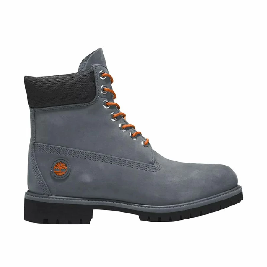 Best * Men'S 6 In Premium Waterproof Medium Grey Nubuck Timberland Original