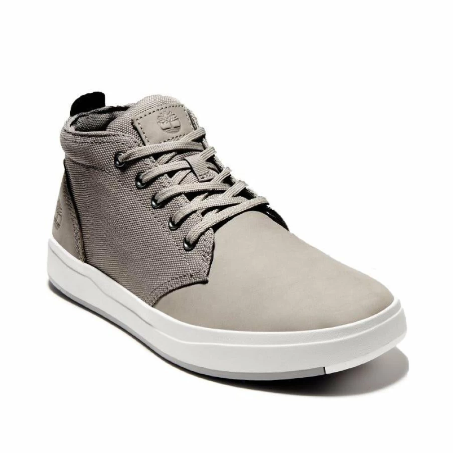 Clearance * Men'S Davis Square Medium Grey Nubuck Timberland Discount Store