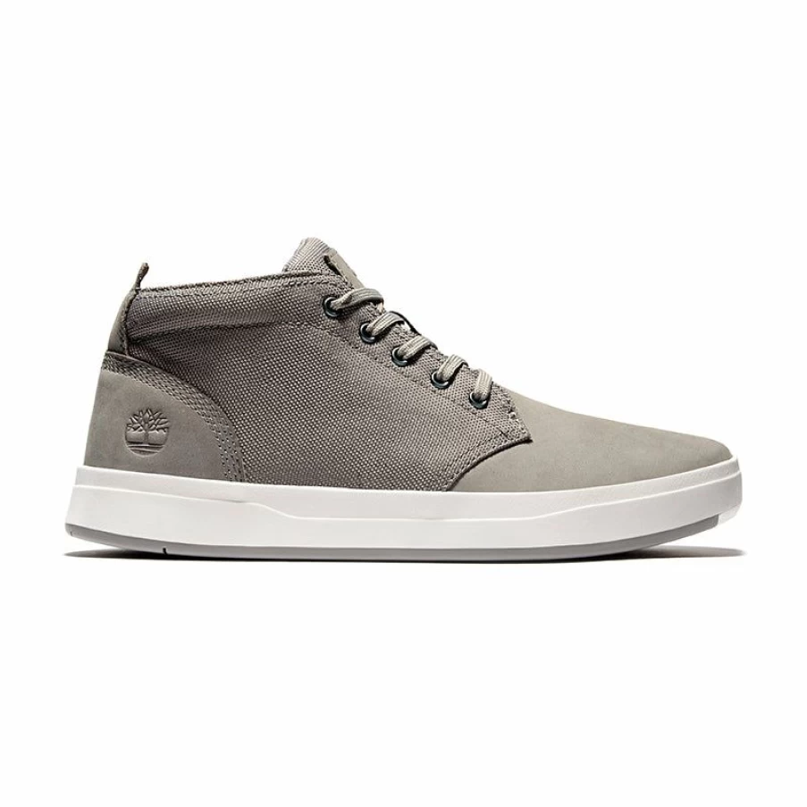Clearance * Men'S Davis Square Medium Grey Nubuck Timberland Discount Store